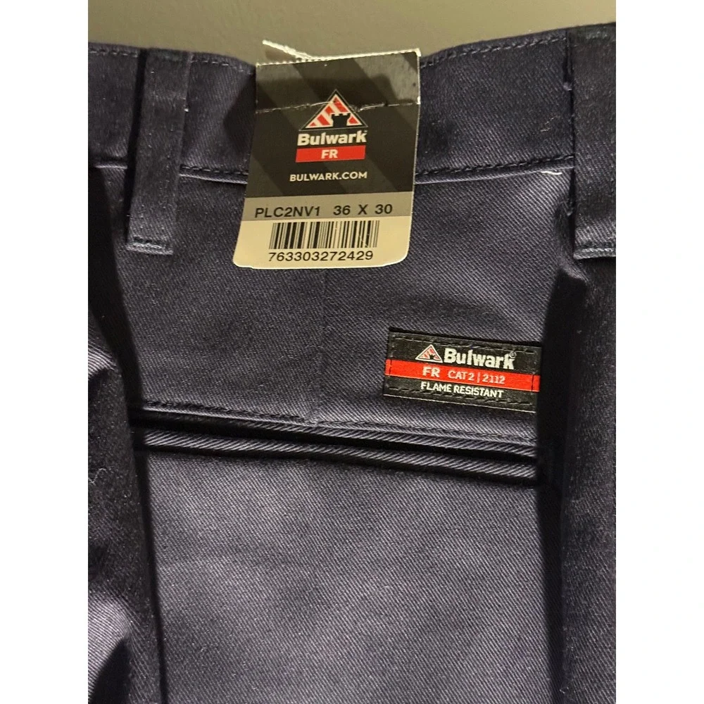 Bulwark FR Mens Navy Blue Flame Resistant Cargo Work Pants 36x30 NFPA 2112